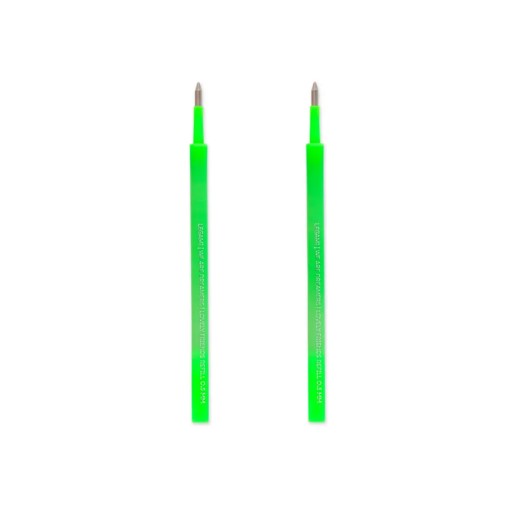 Lot de 2 Recharges pour Stylo Gel Lovely Friends – Vert (0,5 mm)