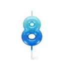Bougie Pour Gâteau - Bougie D'Anniversaire - Bleu - 8