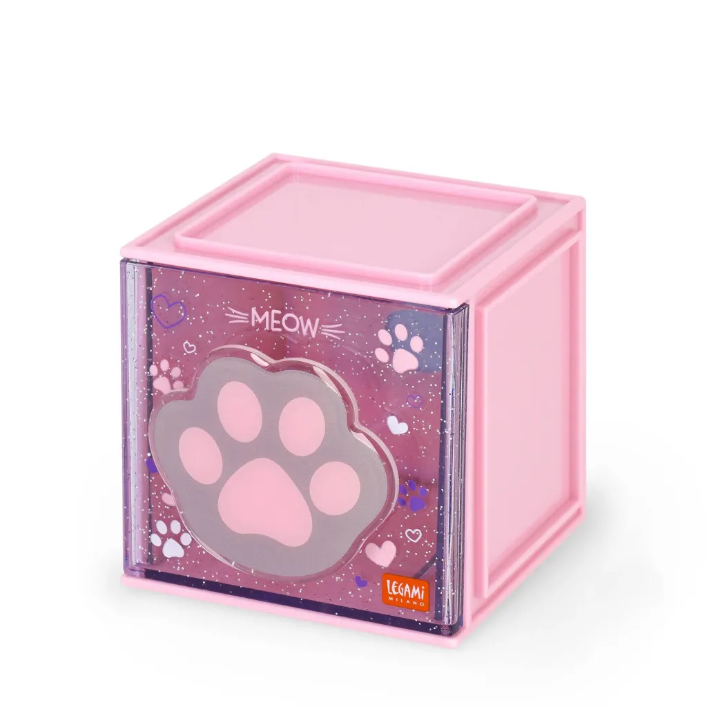 [2694-SBX0003] Boîte Empilable de Bureau Cutie Cube Chat
