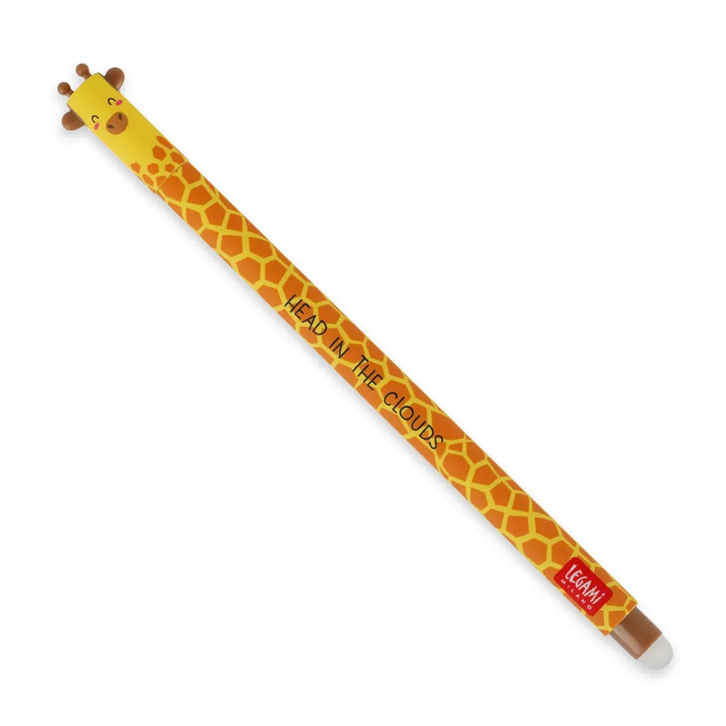 [2694-EP0019] Stylo Gel Effaçable Girafe – Encre Noire 0,7 mm