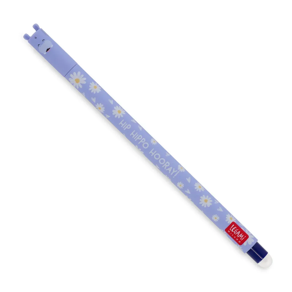 [2694-EP0028] Stylo Gel Effaçable Hippopotame – Encre Bleue 0,7 mm