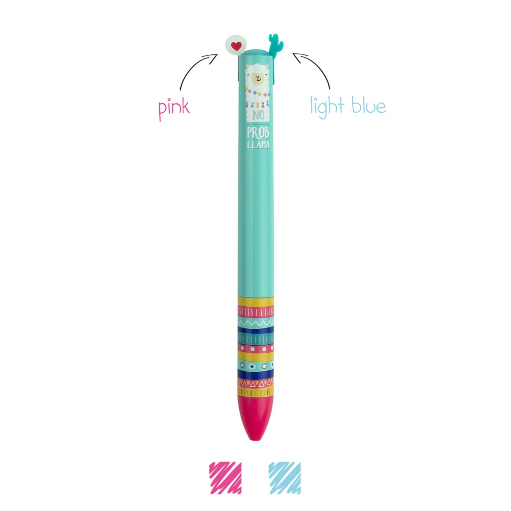 [2694-CLICK0022] Stylo à Bille 2 Couleurs Click&Clack – Lama