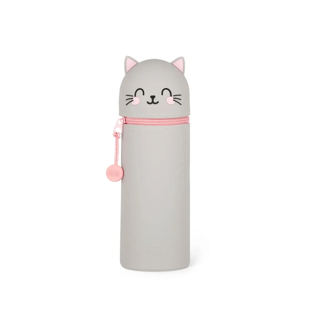 [2694-KA0016] Trousse 2 en 1 Silicone Kawaii Chat