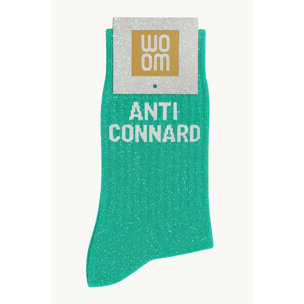 [8413-CPM-Anti-Connard Green] Chaussettes à Paillettes à Message "Anti Connard" - Green Queen