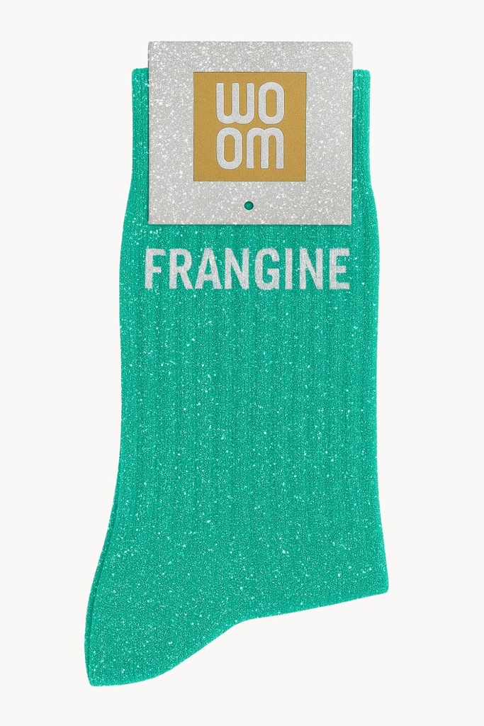 Chaussettes à Paillettes à Message "Frangine" - Green Queen