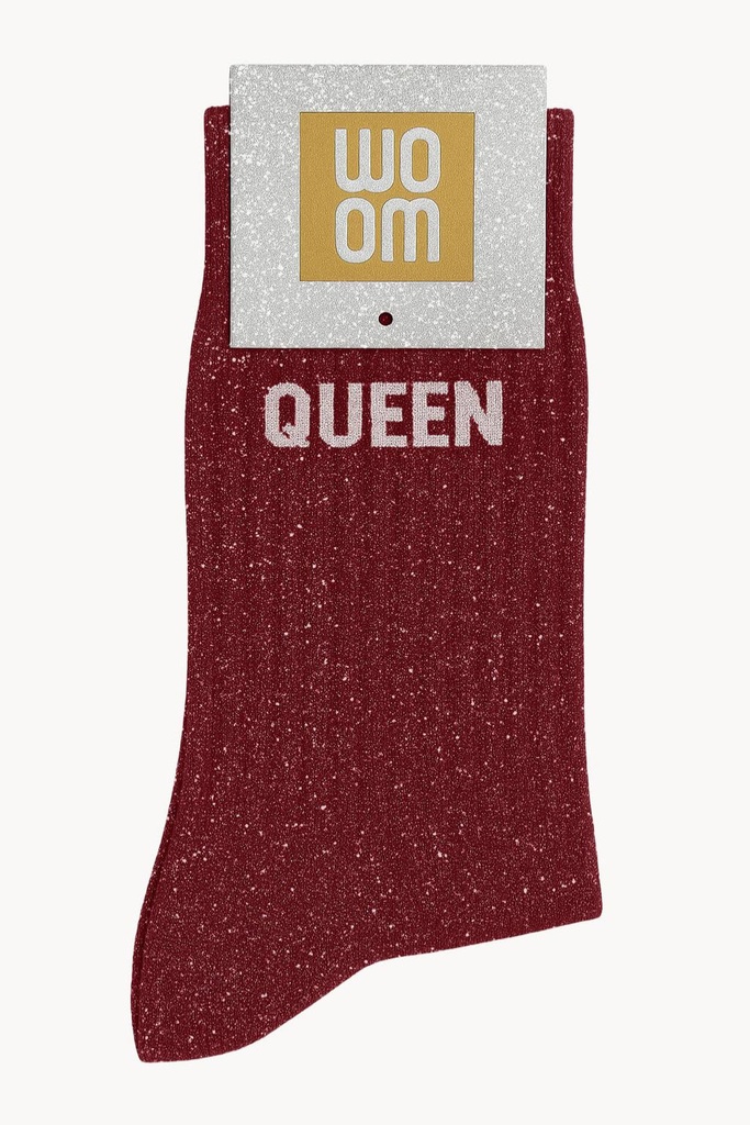 [8413-CPM-Queen] Chaussettes à Paillettes à Message "Queen" - Cheery Pop